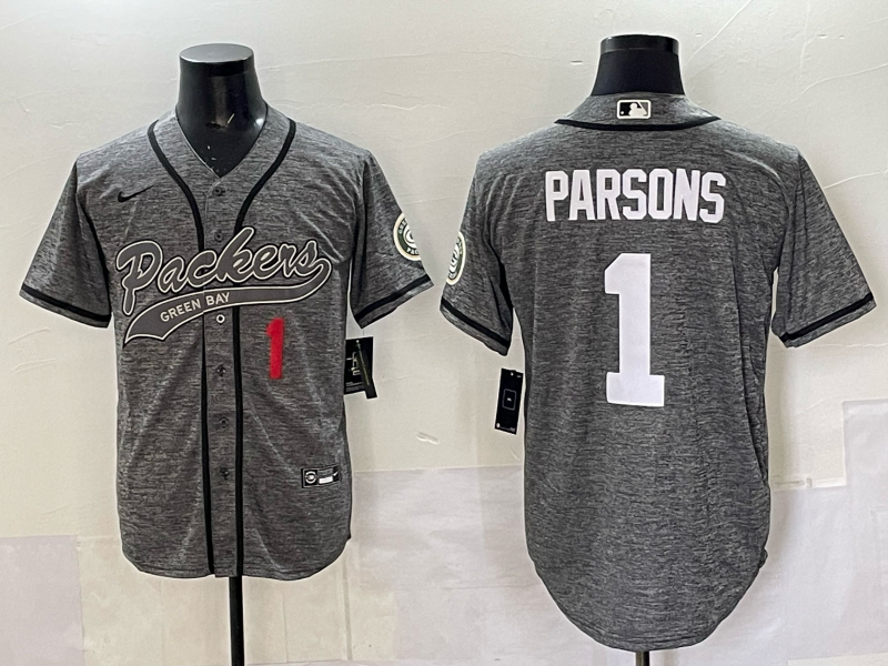 Men Green Bay Packers #1 Parson grey Nike NFL 2025 jersey 04->green bay packers->NFL Jersey